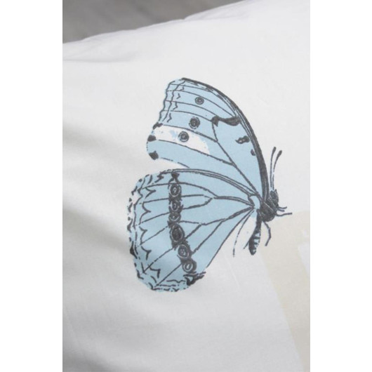 Blue Butterfly Design Cushion Cover