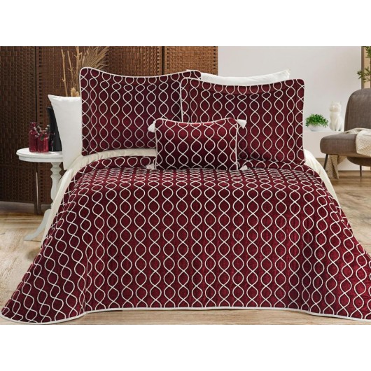 Brillance Double Bedspread Claret Red
