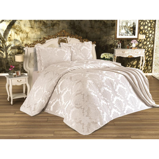 Cream Busem Chenille Jacquard Single Bed Sheet/Slipcover