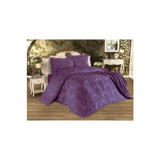 Busem Purple Chenille Jacquard Single Bed Sheet/Slipcover