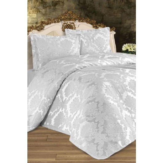 Jacquard And Chenille Bedspread In Busem Gray