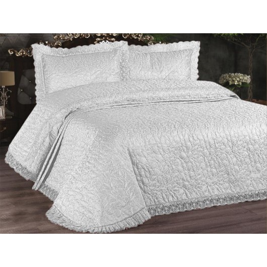 Carilla Quilted French Guipure Bedspread Cream
