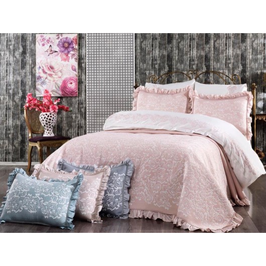 Luxurious 7 Piece Wedding Comforter Set Available In 4 Colors