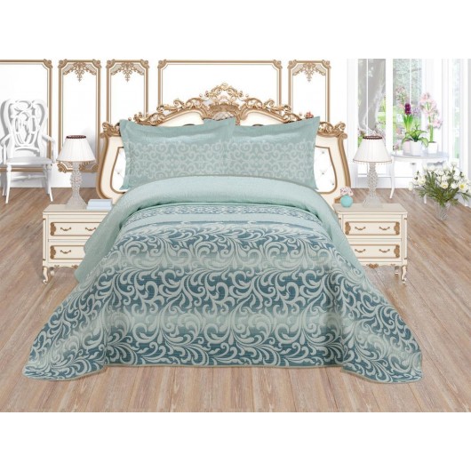 Double Bed Cover Mint Color Çeyiz Diyarı Aysu