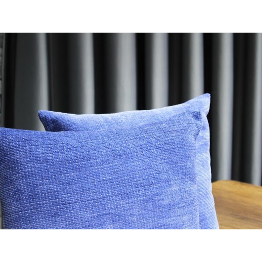 Two-Piece Luxurious Jacquard Cushion Cover, Dark Blue, Çeyiz Diyarı Aysu