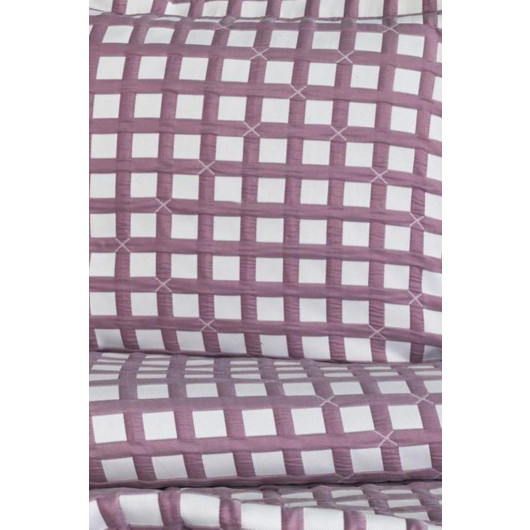 Double Sided Double Sided Bedspread/Mattress Set Purple Çeyiz Diyarı Ekose