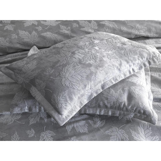 Bed Cover Made Of Jacquard, Silver Color. Çeyiz Diyarı Çınar