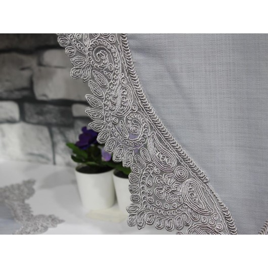 Silver Tablecloth Set Of 3 Pieces