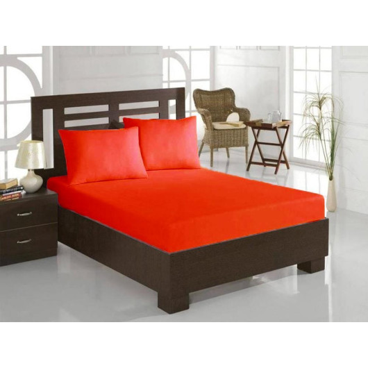 Çeyz Diyarı Combed Cotton Single Bed Sheet, Red