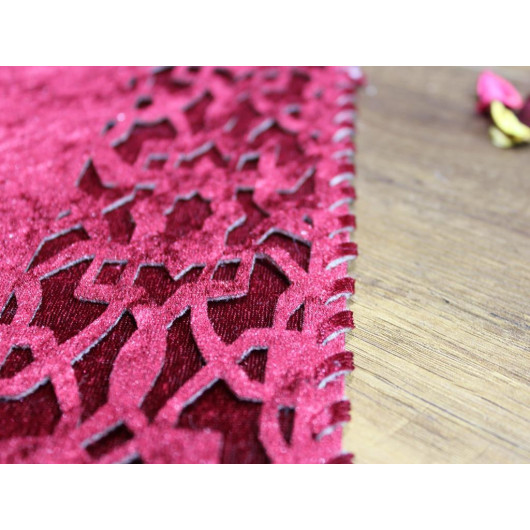 Double Layer Velvet Tablecloth, Claret Red/Burgundy Çeyiz Diyarı Selçuklu