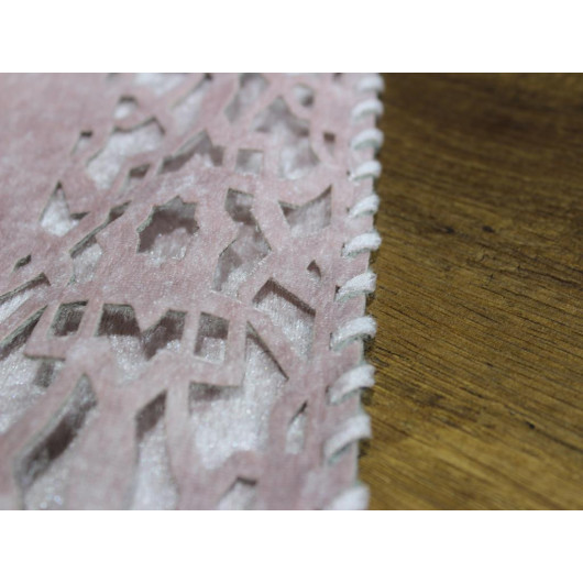 Double Layer Velvet Tablecloth, Powder/Light Pink Çeyiz Diyarı Selçuklu