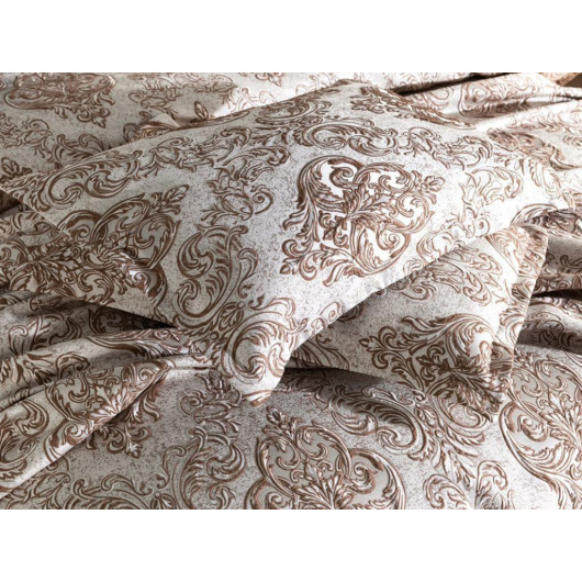 Çeyiz Diyarı Sude Single Bed Cover In Jacquard Fabric, Brown