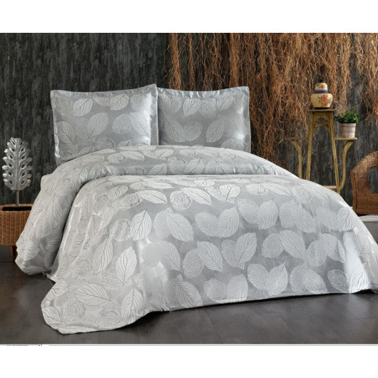 Double Bed Sheet Set Printed Leaf Print In Different Colors