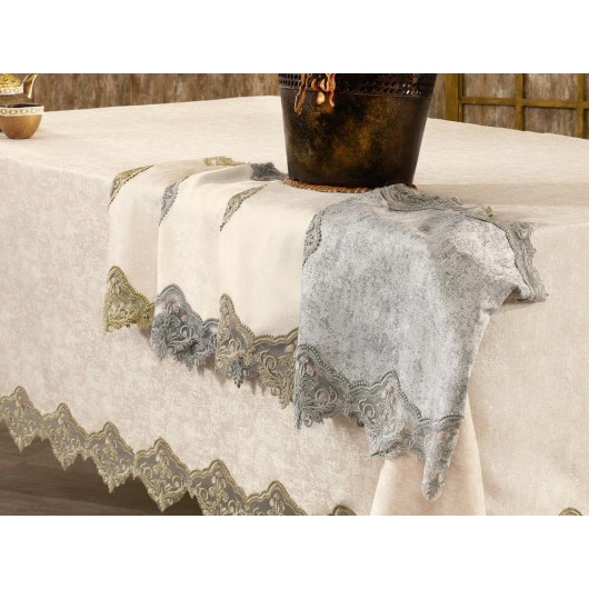5-Piece Table Runner Set In Gray