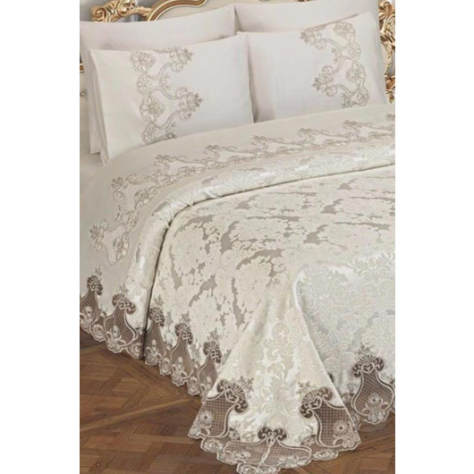 Bedding Set For Brides, 7 Pieces, Cream Color, Dubai