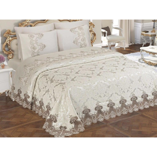 Bedding Set For Brides, 7 Pieces, Cream Color, Dubai