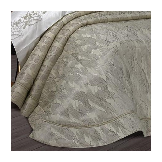 مجموعة سرير غطاء لحاف وغطاء سرير فاخر محشوة بالألياف من 11 قطعة لون كريمي