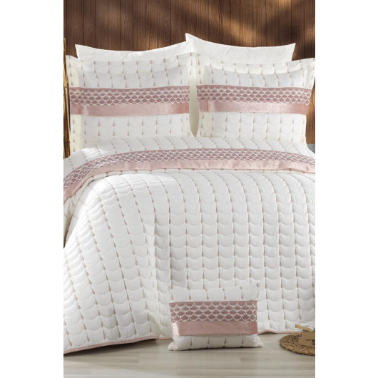 Micro Double Bedspread Cream-Powder/Light Pink Colors