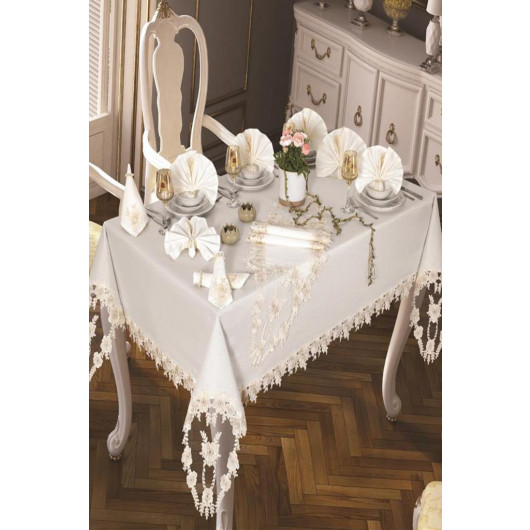 Daisy Love Cream Cover/Table Runner 26 Pieces
