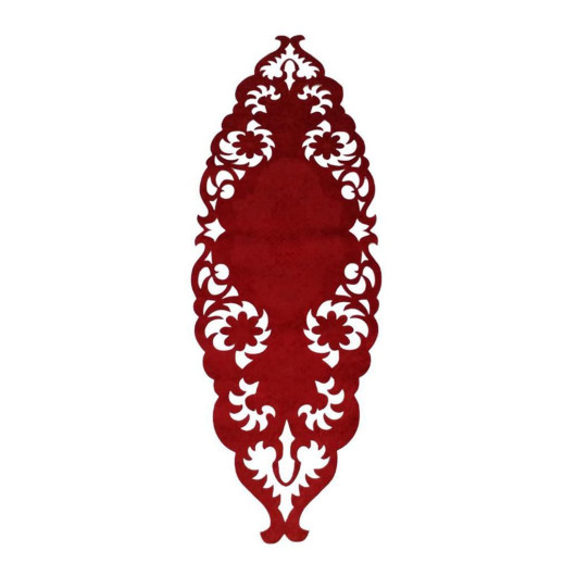 Claret Red/Burgundy Daisy Deluxe Embroidered Plush Table Runner/Cover