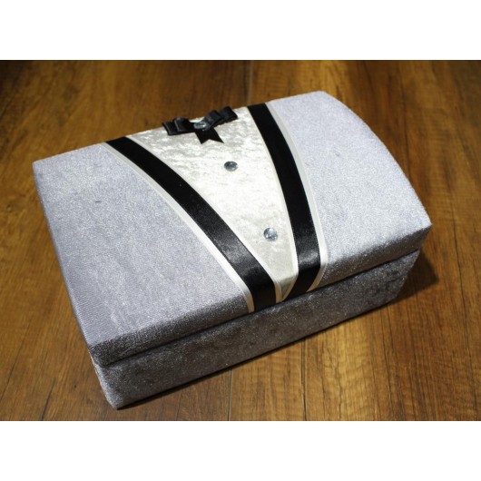 A Makeup Box In The Shape Of A Groom's Suit, Gray