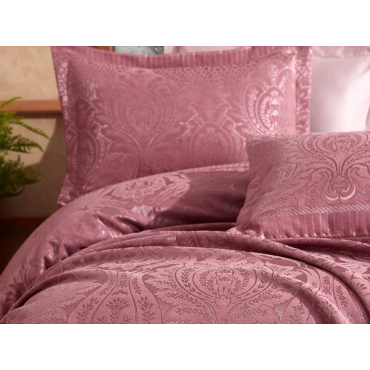 Dantela Hazel Dark Pink Jacquard Double Bedspread