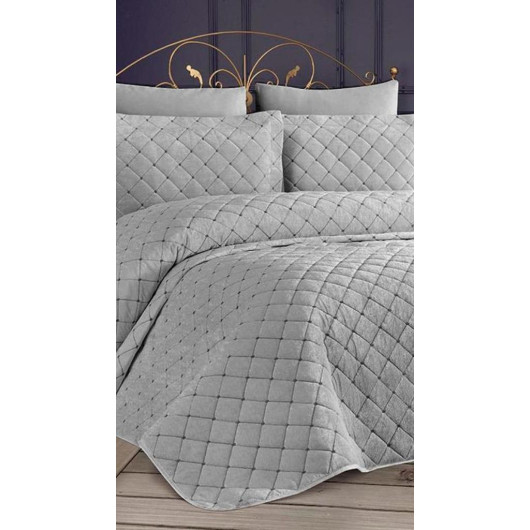 Gray Velvet Single Bed Sheet