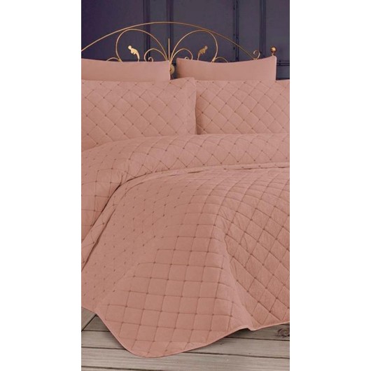 Velvet Single Bedspread In Powder/Dessert Pink