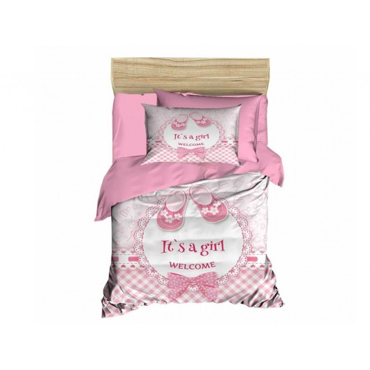 Pink 3D Digital Print Baby Girl Duvet Cover Set