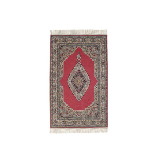 Luxurious Umrah Prayer Rug With Digital Printing, Burgundy/Claret Color
