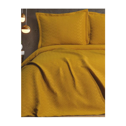 غطاء سرير مزدوج اصفر