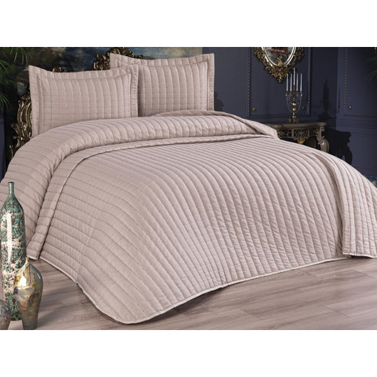 Quilted Double Bedspread In Cappuccino Dublin