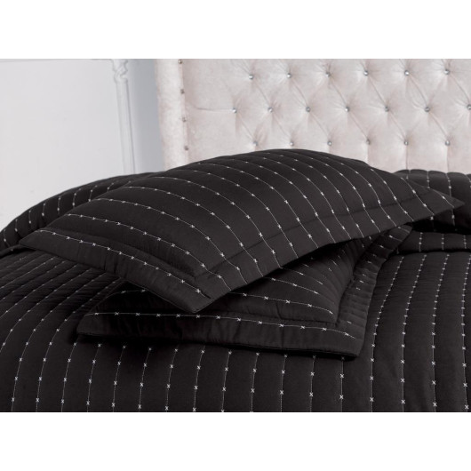 Dublin Double Quilted Bedspread Black