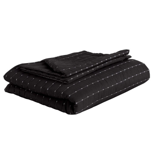 Dublin Double Quilted Bedspread Black