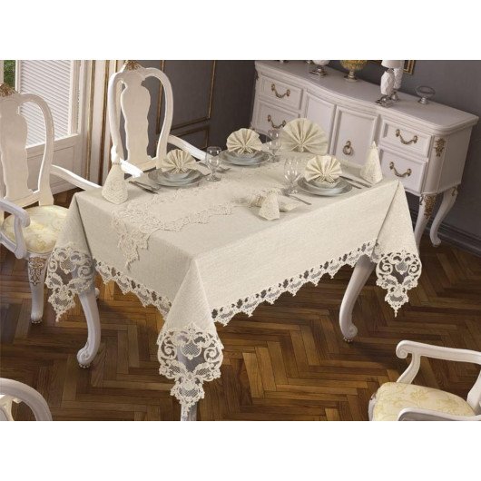 Duru Cream 26-Piece Tablecloth