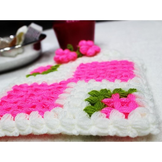 Karelim Handmade Fiber Loofah White-Pink
