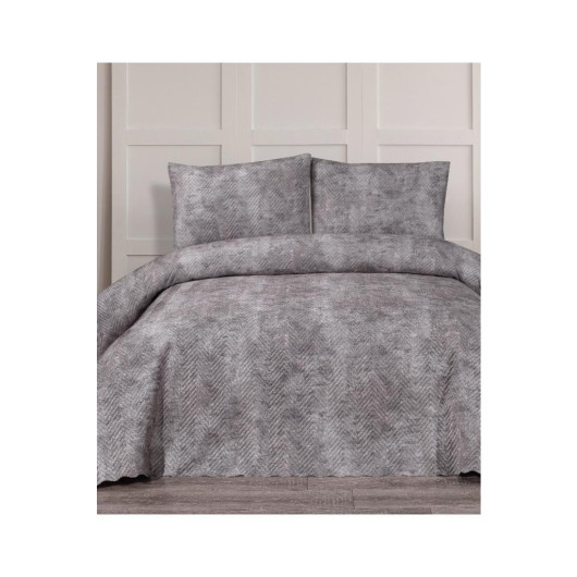 Elissa Double Velvet Bedspread Gray