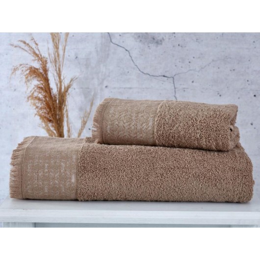 Esra Brown Two-Piece Bath Towel Set