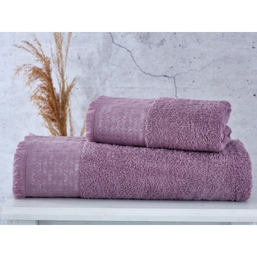 Two-Piece Bath Towel Set, Esra Lilac Color
