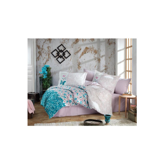 Felicita Single Duvet Cover Set Turquoise