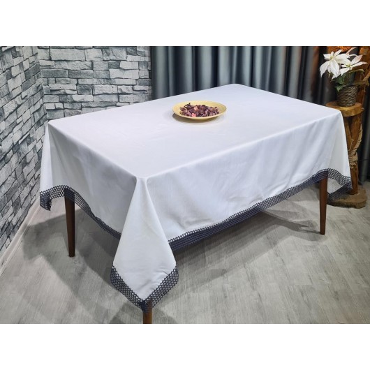 Mesh Single Table Cloth 160X220Cm Cream Black