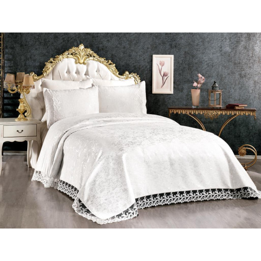Cream Colored French Lace Bedspread