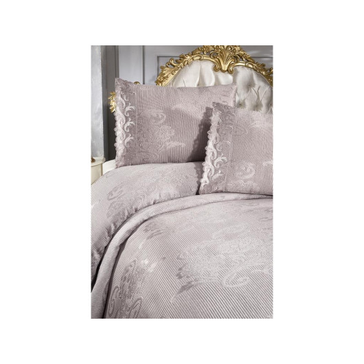 French Lace Belins Double Bedspread Gray