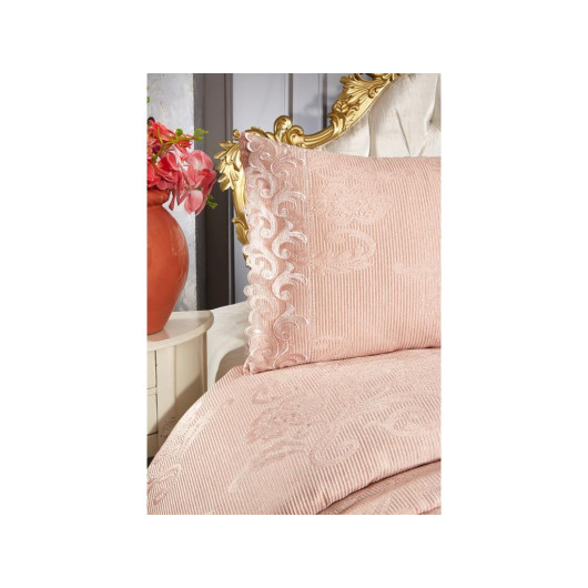 French Lace Belins Double Bedspread Powder