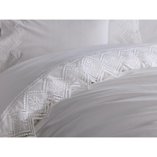 Cream French Lace Duvet Cover Set