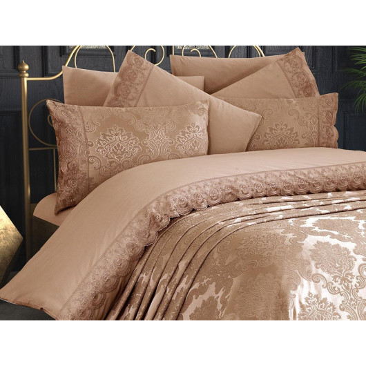 Cappuccino French Lace Bedspread
