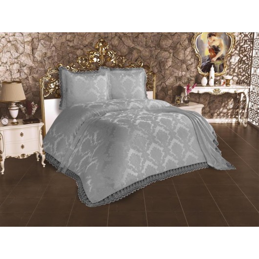 Gray French Lace Bedspread