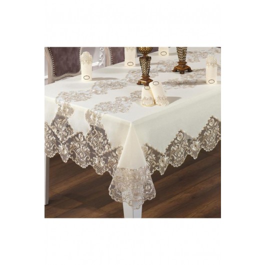 French Guipure And Lace 25-Piece Placemat/Cover Cover Set Buket