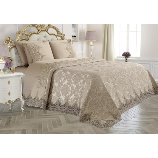 French Laced Dowry Pique Set Arus Beige