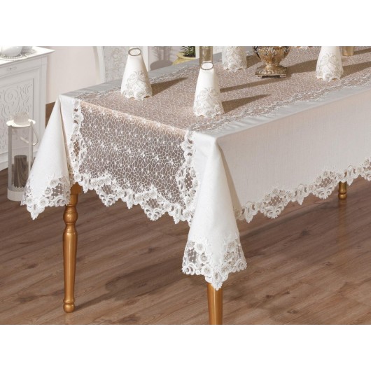 Efes 25-Piece French Guipure And Lace Dinner Placemat/Cover Set